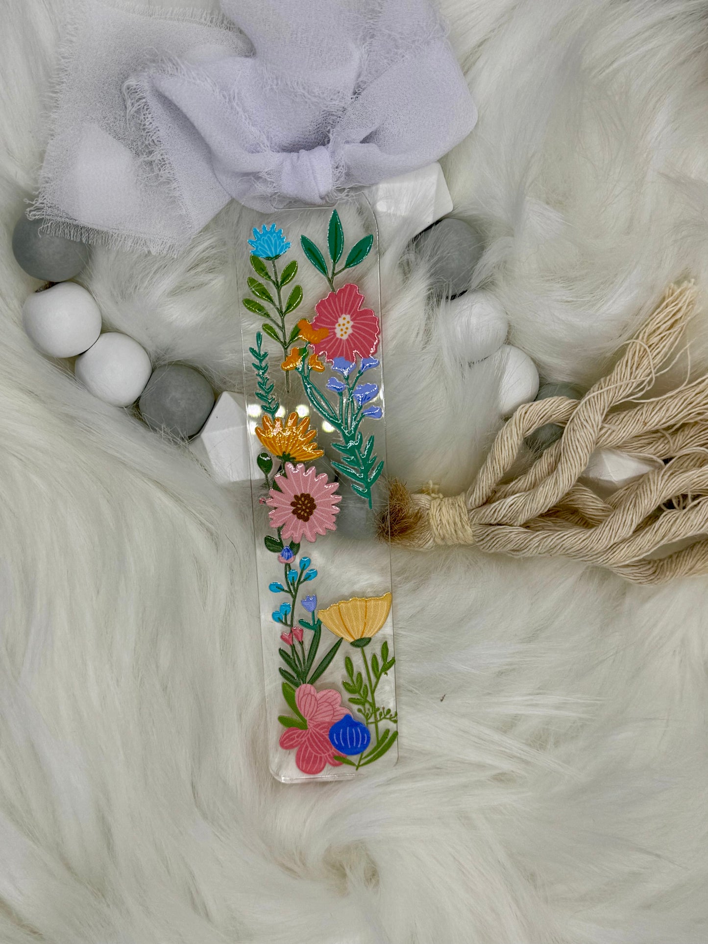 Spring Flowers Acrylic Bookmark
